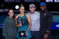 Madison Keys with her team (Kayla Fujimoto; Madison Keys; Bjorn Fratangelo; Reshard Langford) at the 2025 Australian Open - Source: Getty